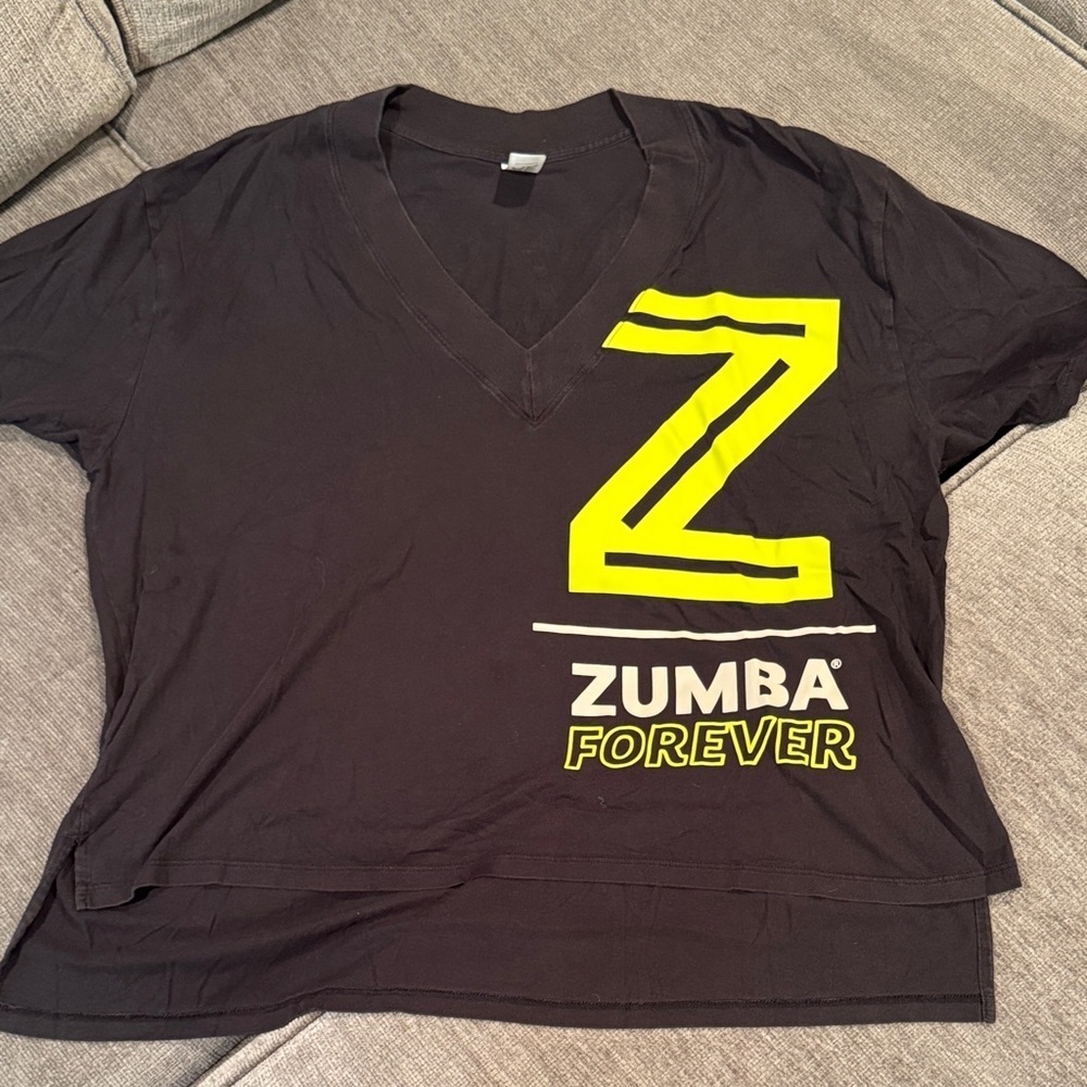 Zumba Fitness Black and Yellow Short Sleeve Tee